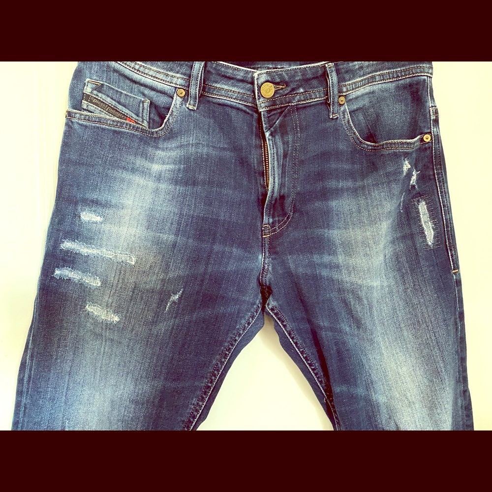 Men’s Diesel “Thommer” Distressed Jeans